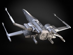 Star Wars X-wing Fighter Black with Interior 3D Model