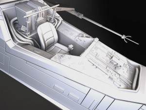 Star Wars X-wing Fighter Black with Interior 3D Model
