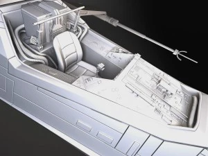 Star Wars X-wing Fighter Black with Interior 3D Model