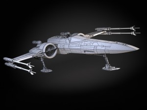 Star Wars X-wing Fighter Black with Interior 3D Model