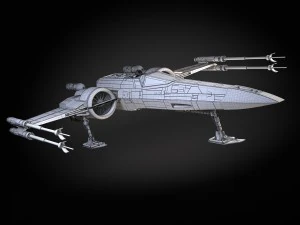 Star Wars X-wing Fighter Black with Interior 3D Model
