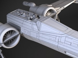 Star Wars X-wing Fighter Black with Interior 3D Model