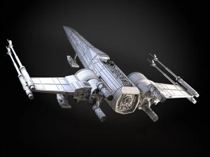 Star Wars X-wing Fighter Black with Interior 3D Model