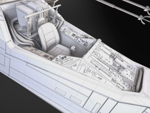 Star Wars X-wing Fighter Black with Interior 3D Model