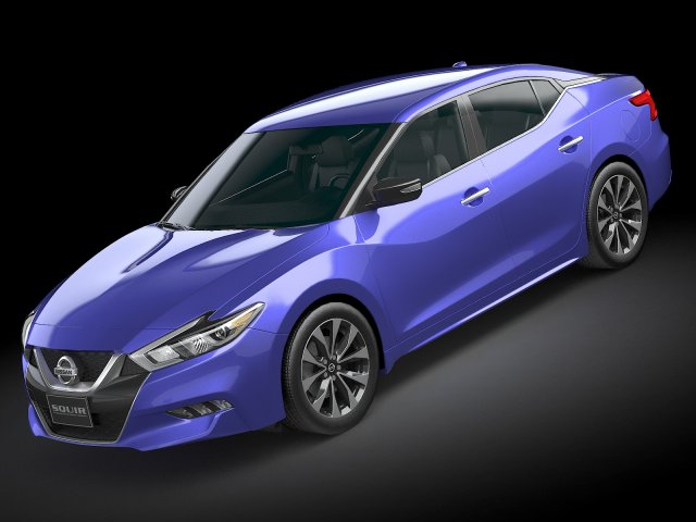 Nissan Maxima 2016 Lowpoly 3D Модель .c4d .max .obj .3ds .fbx .stl .blend