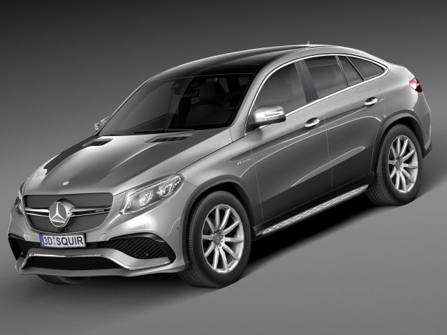 Mercedes-Benz GLE 63 AMG Coupe 2016 Lowpoly 3D Модель .c4d .max .obj .3ds .fbx .stl .blend 