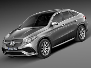 hq lowpoly mercedes-benz gle63 amg coupe 2016 3D Models