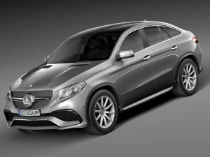 Mercedes-Benz GLE 63 AMG Coupe 2016 Lowpoly 3D Модель