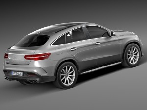Mercedes-Benz GLE 63 AMG Coupe 2016 Lowpoly 3D Модель