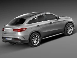 Mercedes-Benz GLE 63 AMG Coupe 2016 Lowpoly 3D Model