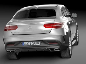 Mercedes-Benz GLE 63 AMG Coupe 2016 Lowpoly 3D Model