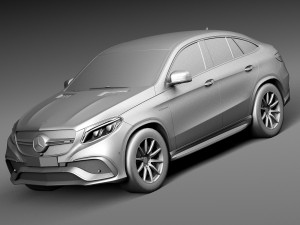 Mercedes-Benz GLE 63 AMG Coupe 2016 Lowpoly 3D Модель