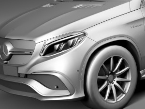 Mercedes-Benz GLE 63 AMG Coupe 2016 Lowpoly 3D Модель