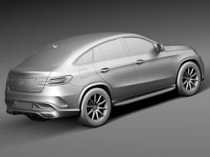 Mercedes-Benz GLE 63 AMG Coupe 2016 Lowpoly 3D Model