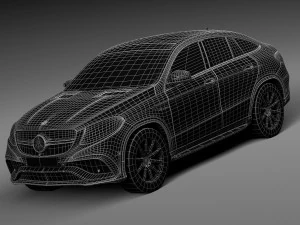 Mercedes-Benz GLE 63 AMG Coupe 2016 Lowpoly 3D Model