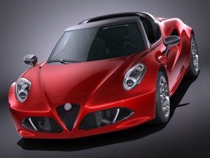 Alfa Romeo 4C Spider 2016 3D Модель