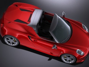 Alfa Romeo 4C Spider 2016 3D Модель
