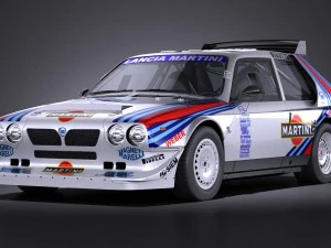 Auto da rally Lancia Delta S4 Modello 3D
