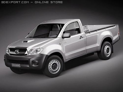 Toyota Hilux Single Cab 2009 3D Model .c4d .max .obj .3ds .fbx .stl .blend 