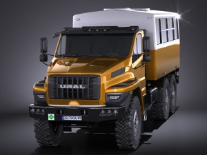 Gaz Ural Next 2015 Rotational Bus Modèle 3D