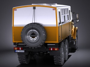 Gaz Ural Next 2015 Rotational Bus Modèle 3D