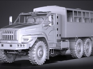 Gaz Ural Next 2015 Rotational Bus Modèle 3D