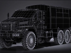 Gaz Ural Next 2015 Rotational Bus 3D Model