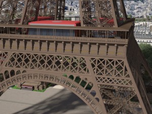 Paris City Eiffel Tower 3D Model