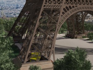 Paris City Eiffel Tower 3D Model