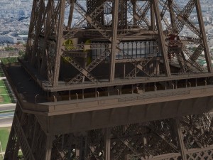 Paris City Eiffel Tower 3D Model
