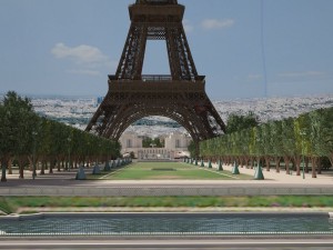 Paris City Eiffel Tower 3D Model