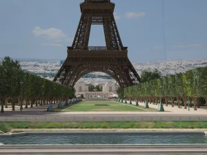 Paris City Eiffel Tower 3D Model