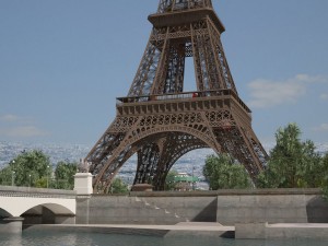 Paris City Eiffel Tower 3D Model