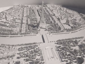 Paris City Eiffel Tower 3D Model