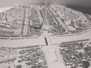 Paris City Eiffel Tower 3D Model