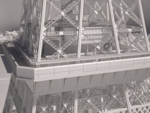 Paris City Eiffel Tower 3D Model