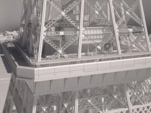 Paris City Eiffel Tower 3D Model