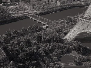 Paris City Eiffel Tower 3D Model