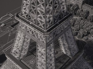Paris City Eiffel Tower 3D Model