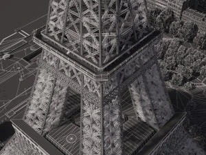 Paris City Eiffel Tower 3D Model