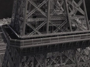 Paris City Eiffel Tower 3D Model