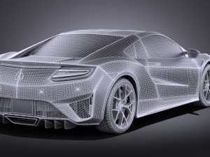 Acura NSX 2016 vray Modelo 3D
