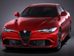 Alfa Romeo Giulia 2016 vray Model 3D