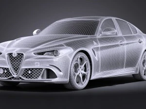 Alfa Romeo Giulia 2016 vray 3D Model