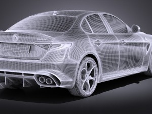 Alfa Romeo Giulia 2016 vray Model 3D
