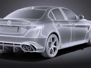 Alfa Romeo Giulia 2016 vray 3D Model