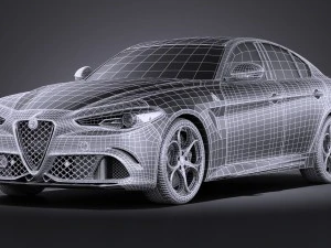 Alfa Romeo Giulia 2016 vray 3D Model