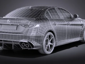 Alfa Romeo Giulia 2016 vray 3D Model