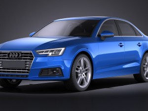 Audi A4 Sedan 2016 vray 3D Model