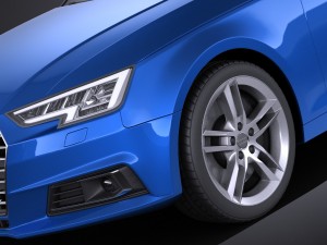 Audi A4 Sedan 2016 vray 3D Model